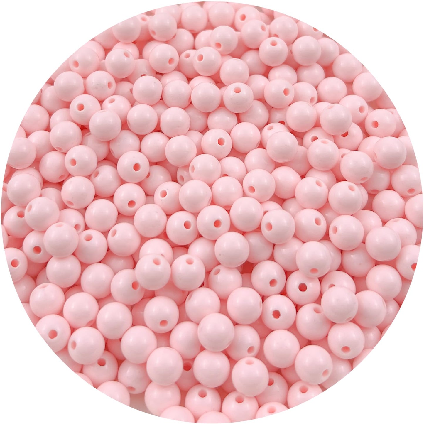 Mulutoo 200Pieces 10MM Acrylic Round Beads Round Acrylic Balls Chunky Beads Smooth Spacer Plastic Pastel Beads Craft Beads for Necklace and Bracelet Making Crafting Supplies(178-light Pink)
