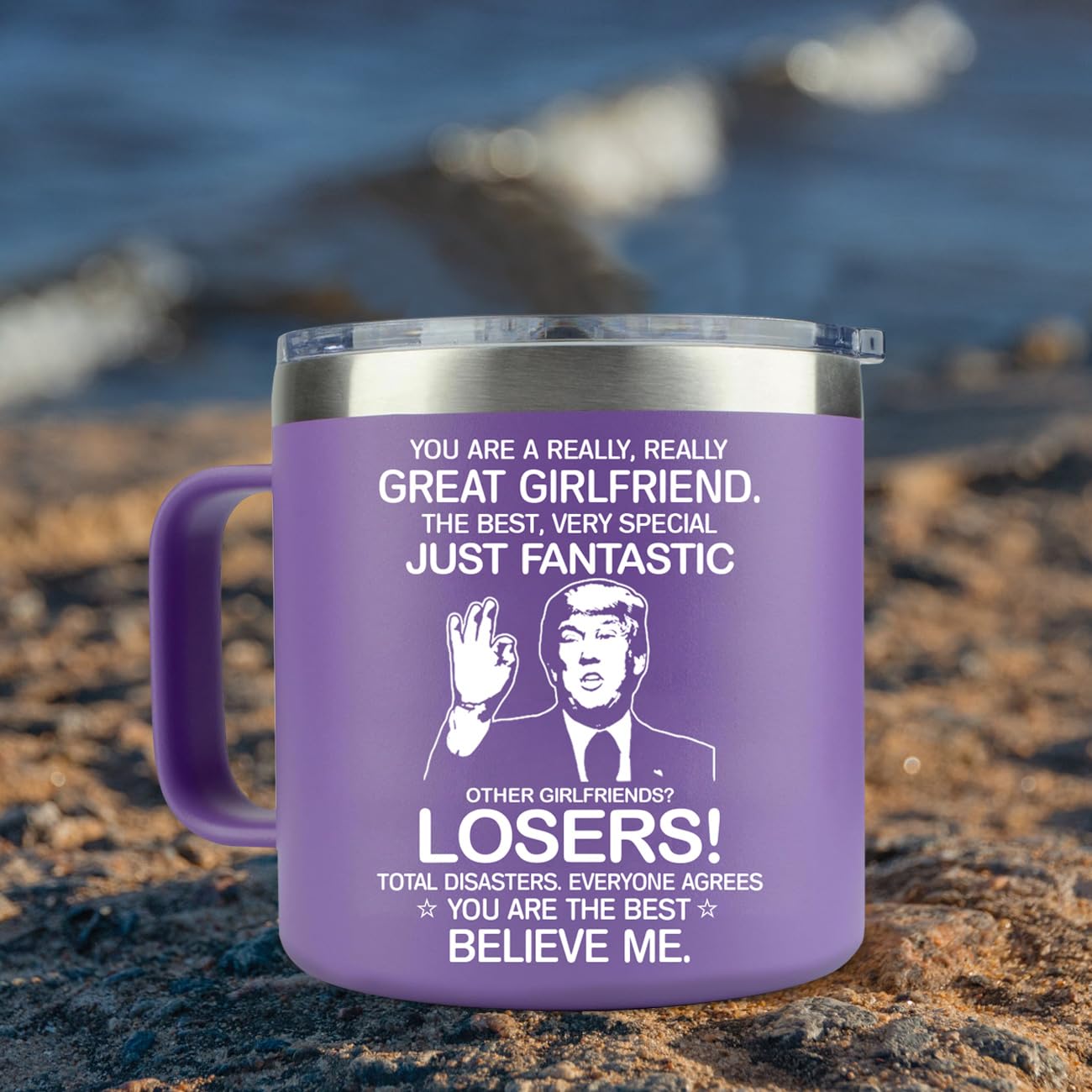 MFGNEH Valentines Day Gifts for Girlfriend Her,Girlfriend Gifts,Birthday Gift for Girlfriends,Anniversary Girlfriends Gift,Christmas for Her,14oz Purple Tumbler Coffee Mug