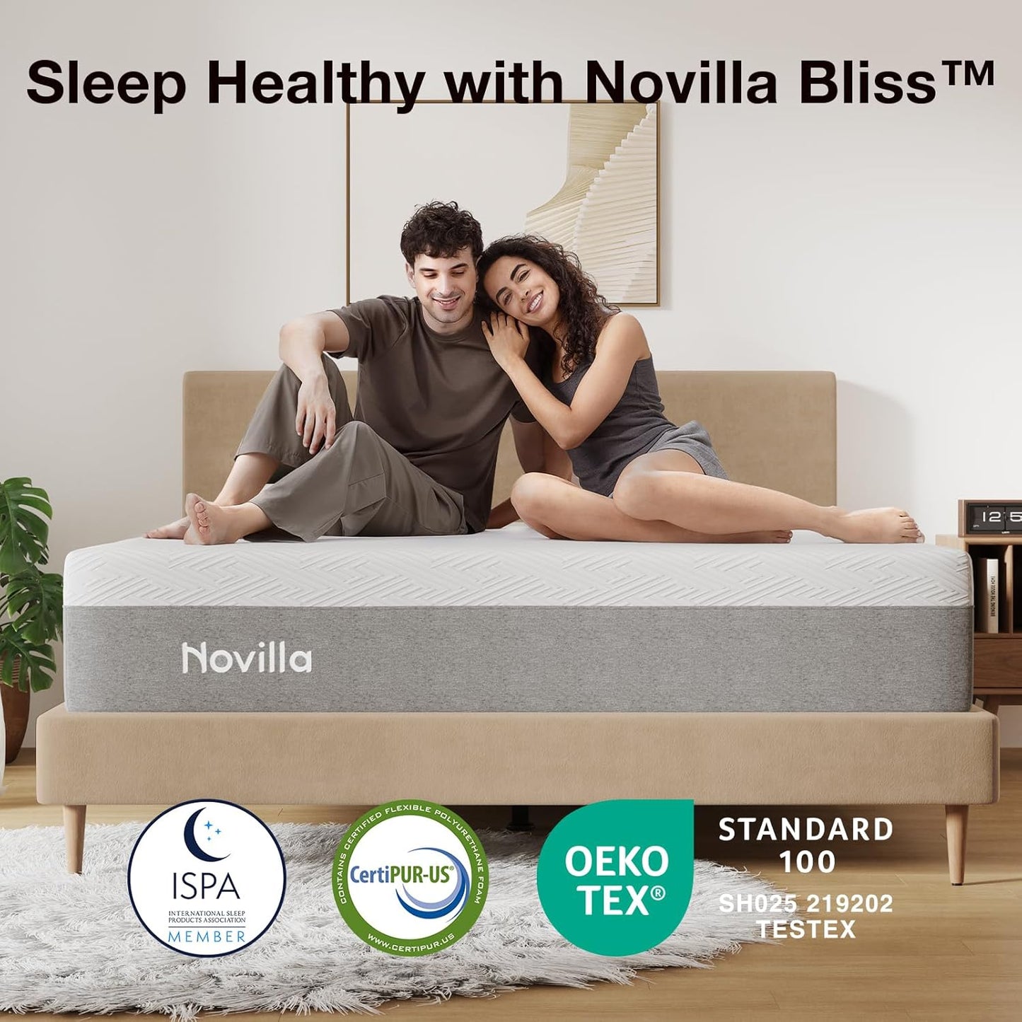 Novilla Memory Foam Mattress - 10 Inch Full Mattress with Gel Foam for Comfort & Pain Relief