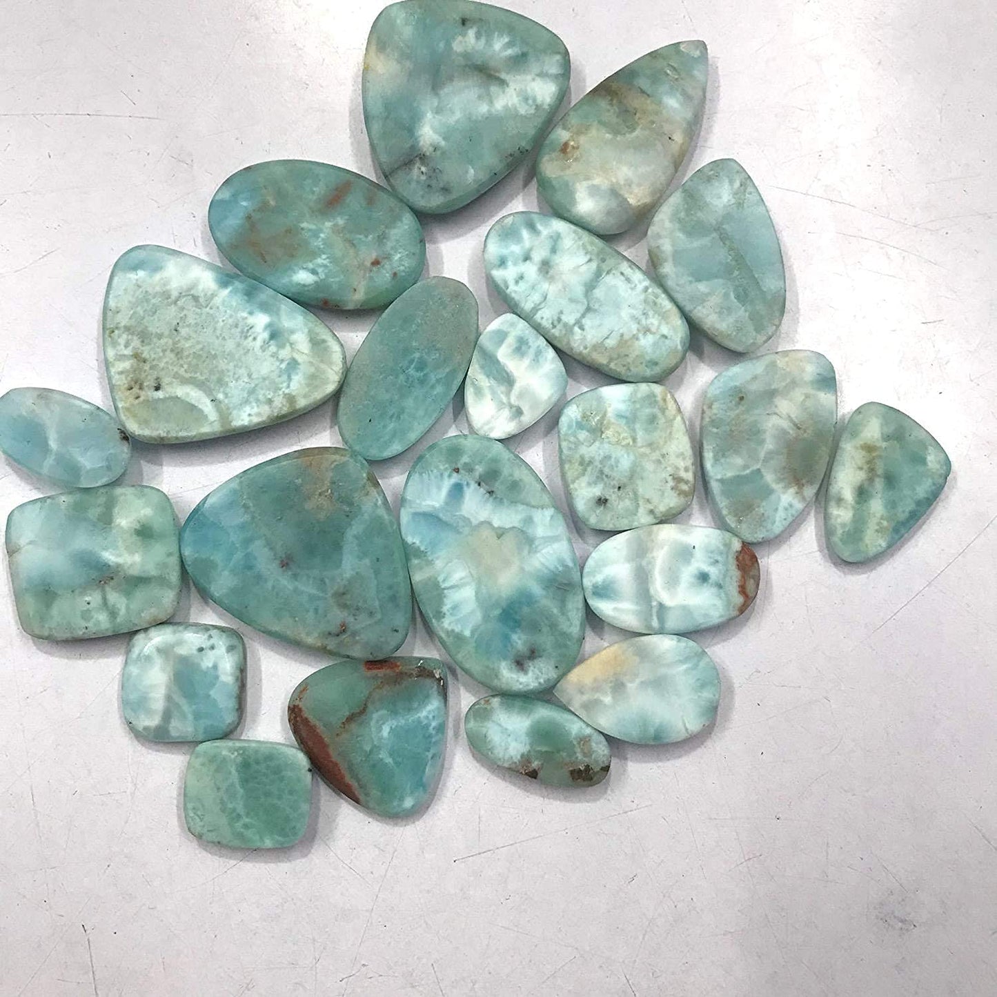 GEMKORA 75+ CTS Natural Larimar Gemstones Wholesale Cabochons Lot, Jewelry Making Loose Gemstone, Polished Gems, DIY, Wire Wrapping, Reiki, Wikka, Healing Crystals, Bulk Gemstone Deal