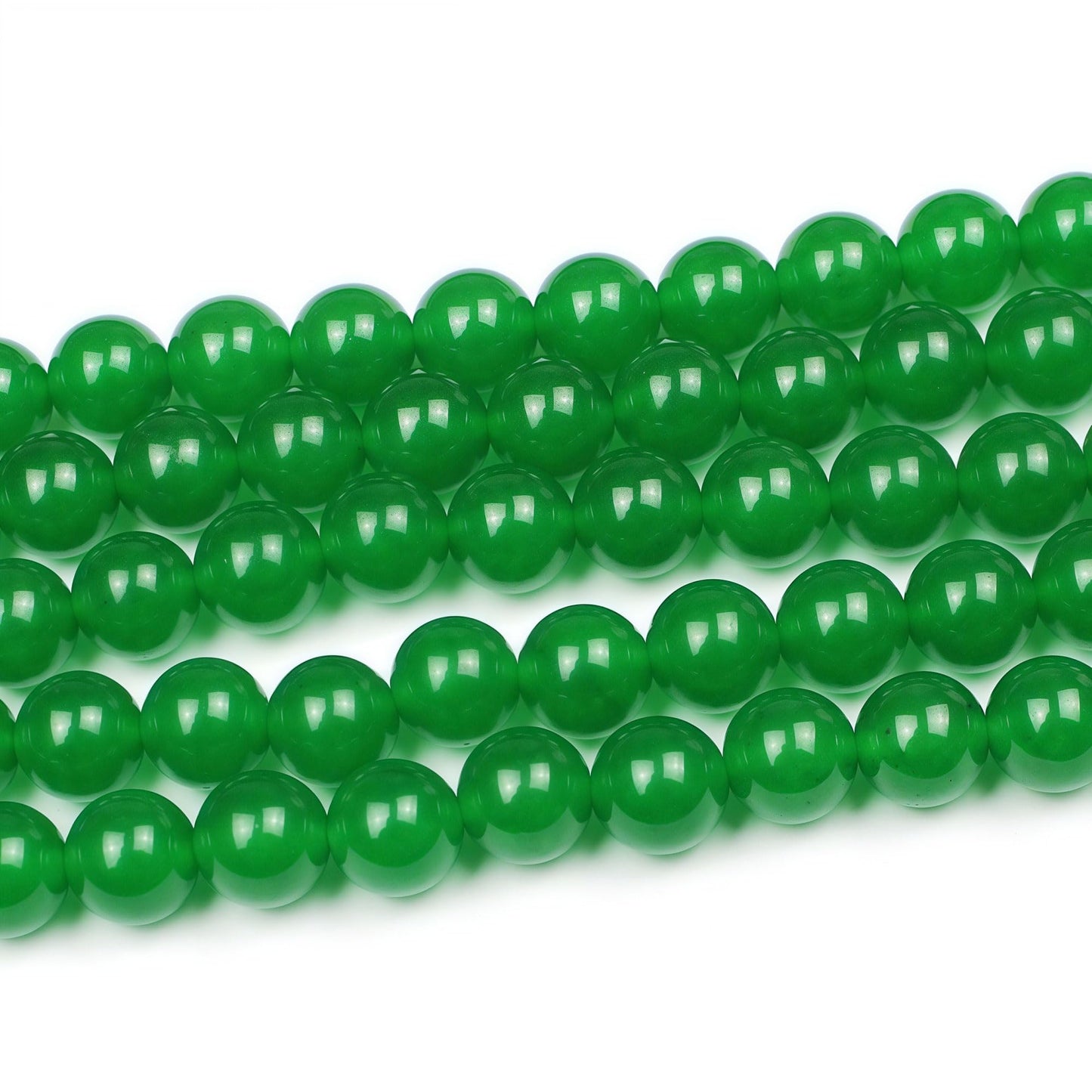 MJDCB Natural Green Jade Round Loose Beads for Jewelry Making DIY Bracelet Necklace (4mm)
