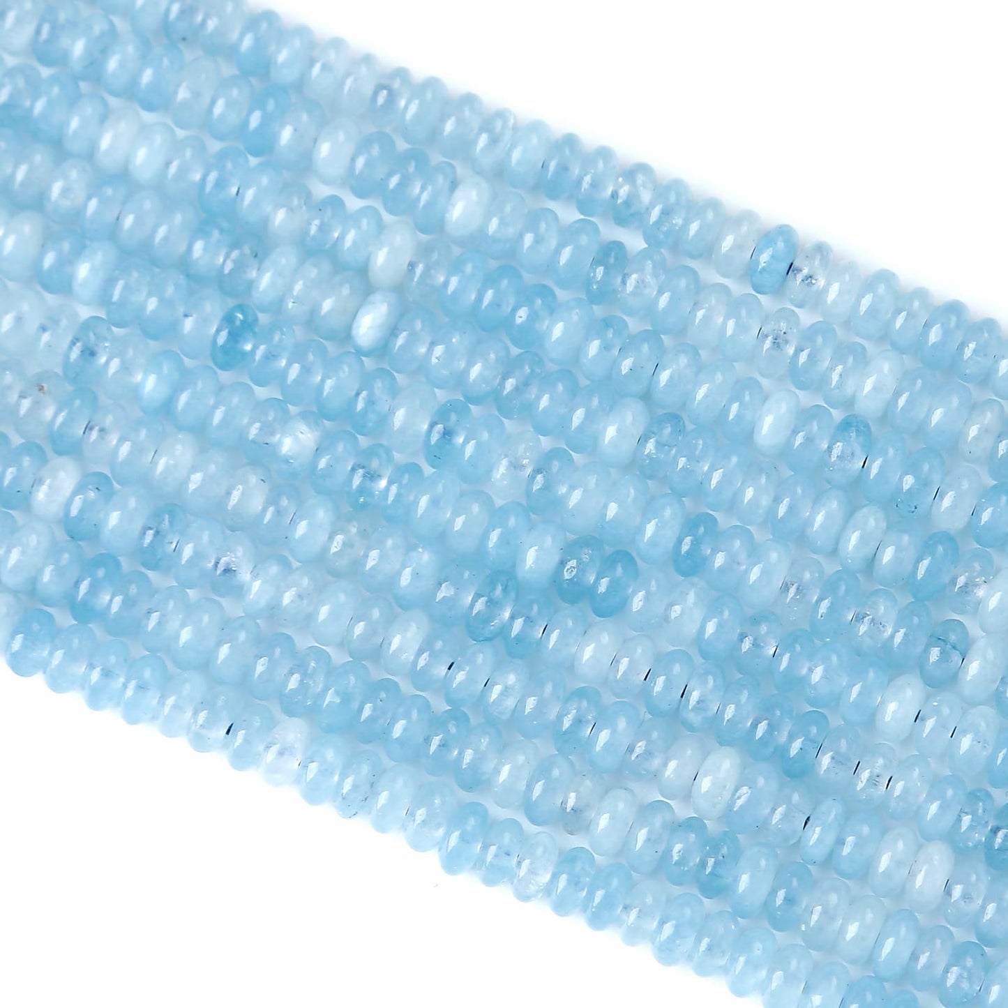 2x4MM 150PCS Aquamarine Jade Tube Rondelle Abacus Disk Spacer Loose Beads for Jewelry Making