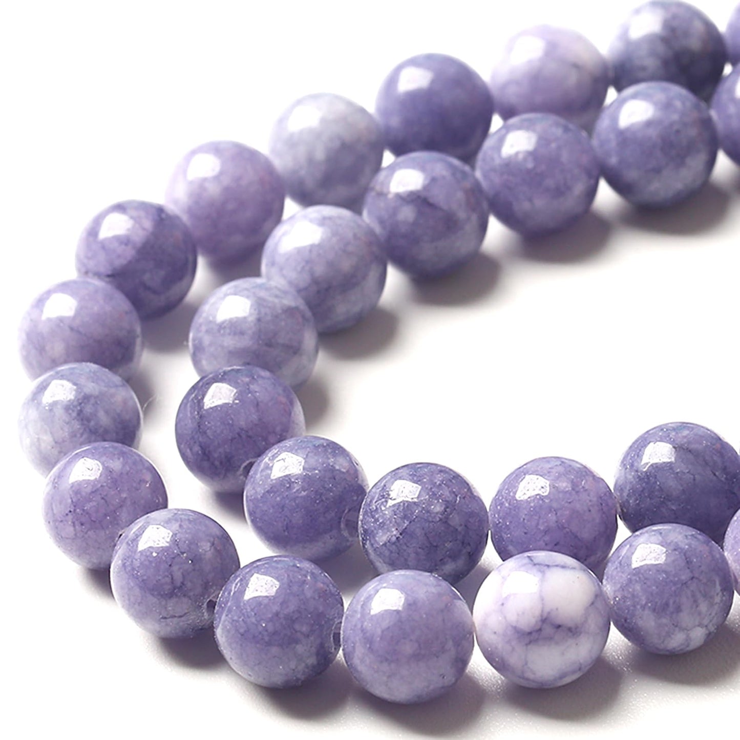 4MM Lavender Purple Chalcedony Natural Stone Round Loose Beads for Jewelry Making and Crafting 180pcs 2 Strands 32"