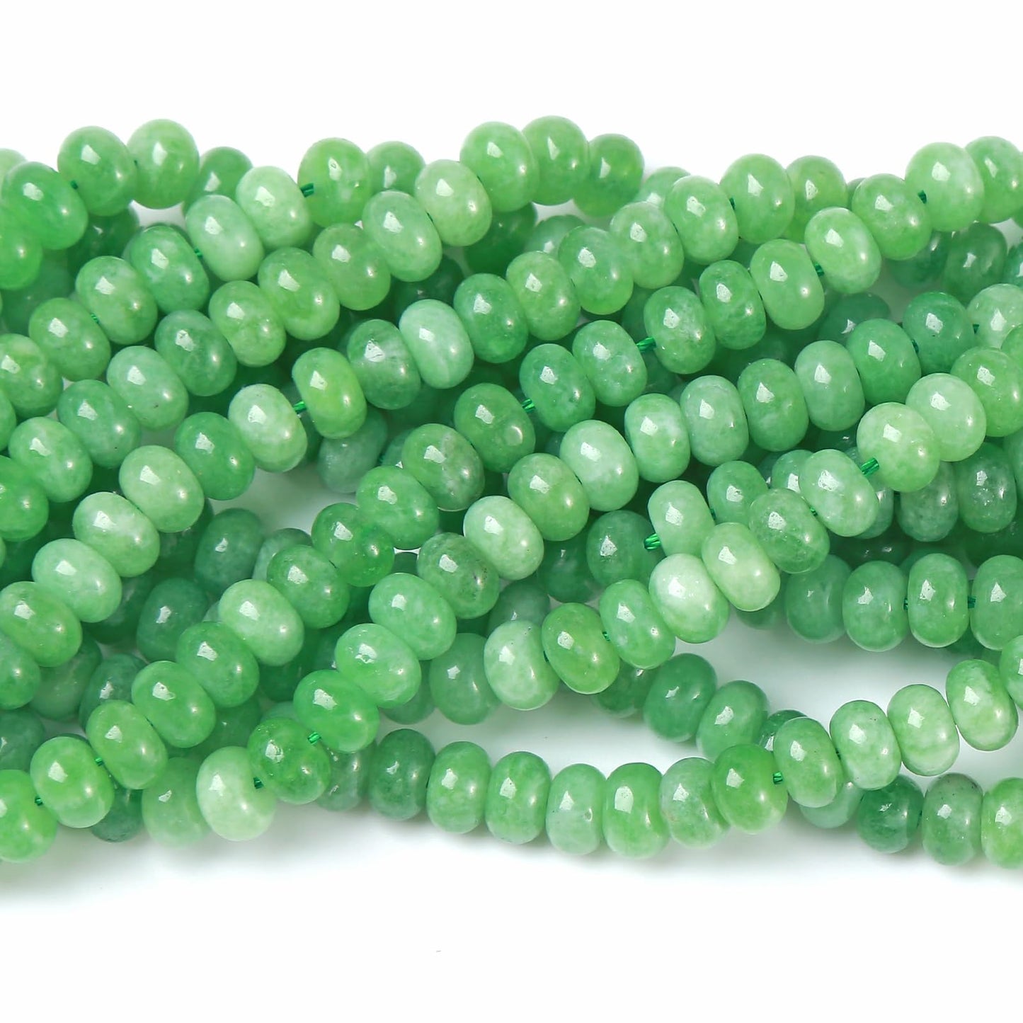 5x8MM 72PCS Green Jade Tube Rondelle Abacus Disk Spacer Loose Beads for Jewelry Making Bracelet DIY Accessories