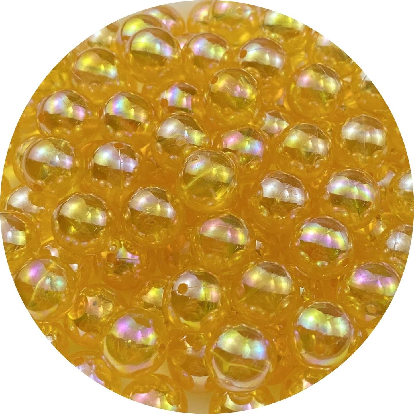 400pcs Acrylic Round Beads 8mm AB Colors Craft Beads Round Spacer Beads with Holes for Earring Bracelet Necklace Key Chains Jewelry Making(Gold Yellow AB)