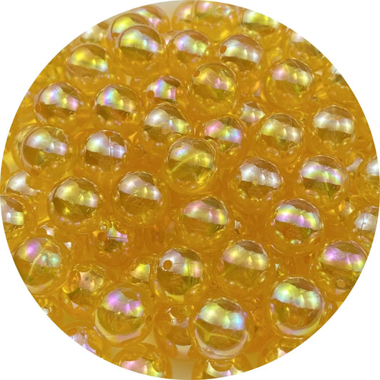 400pcs Acrylic Round Beads 8mm AB Colors Craft Beads Round Spacer Beads with Holes for Earring Bracelet Necklace Key Chains Jewelry Making(Gold Yellow AB)