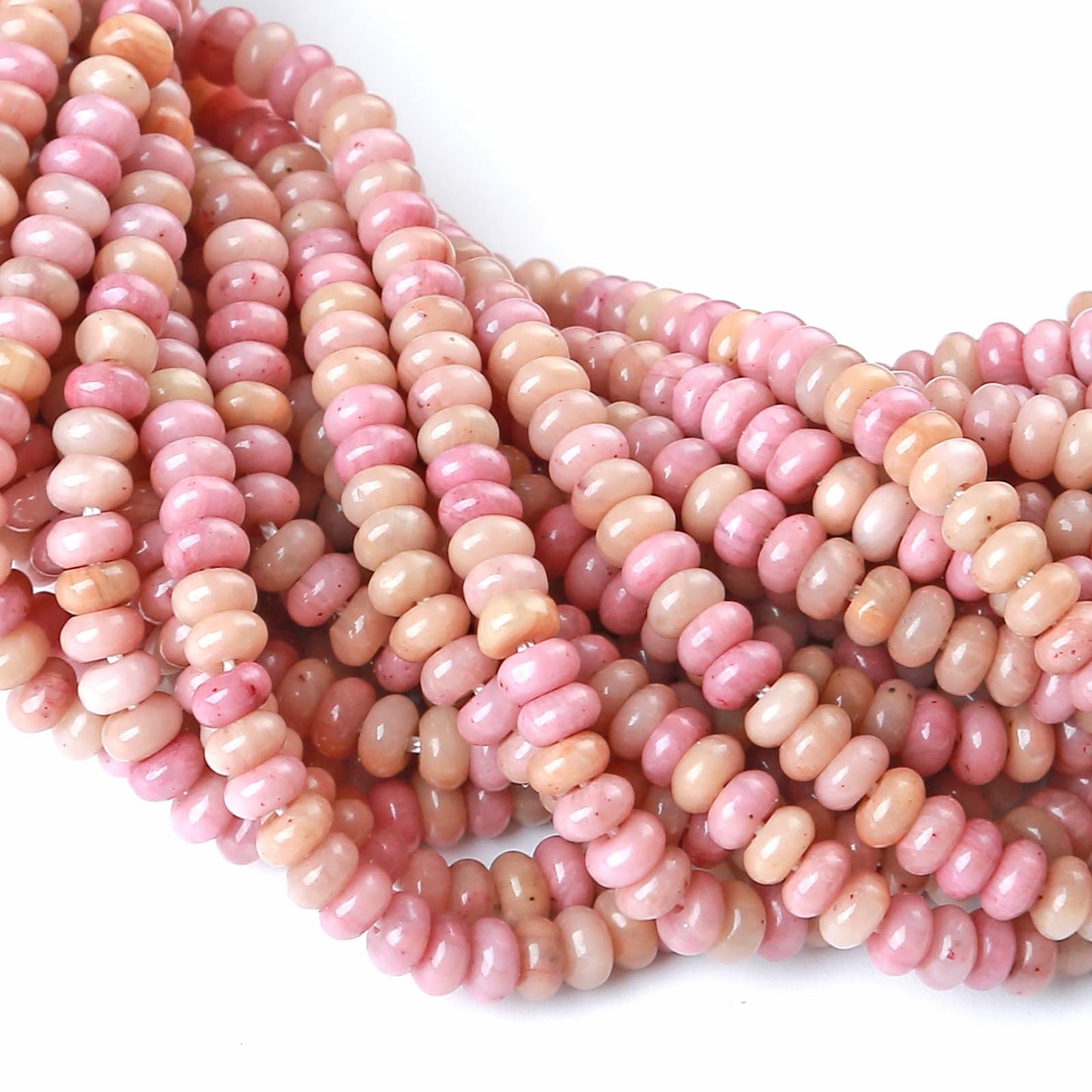 2x4MM 150PCS Rhodochrosite Rhodonite Tube Rondelle Abacus Disk Spacer Loose Beads for Jewelry Making