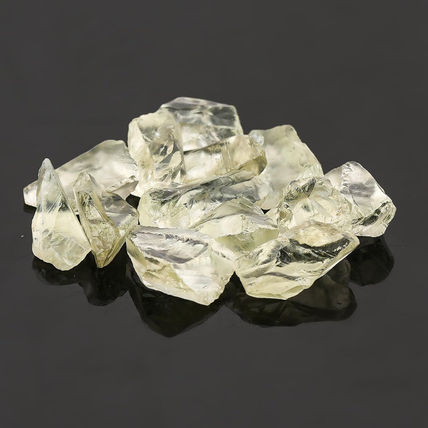 ColouredRocks 100 carats Green Amethyst Crystals, Raw Stones, Rough Gemstones, Jewelry Making Supply, Cabbing, Polishing, Cutting, DIY, Crafts (12-14pcs) (10-15mm)