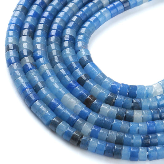 2x4MM 150PCS Blue Aventurine Tube Cylinder Rondelle Abacus Disk Spacer Loose Beads for Jewelry Making