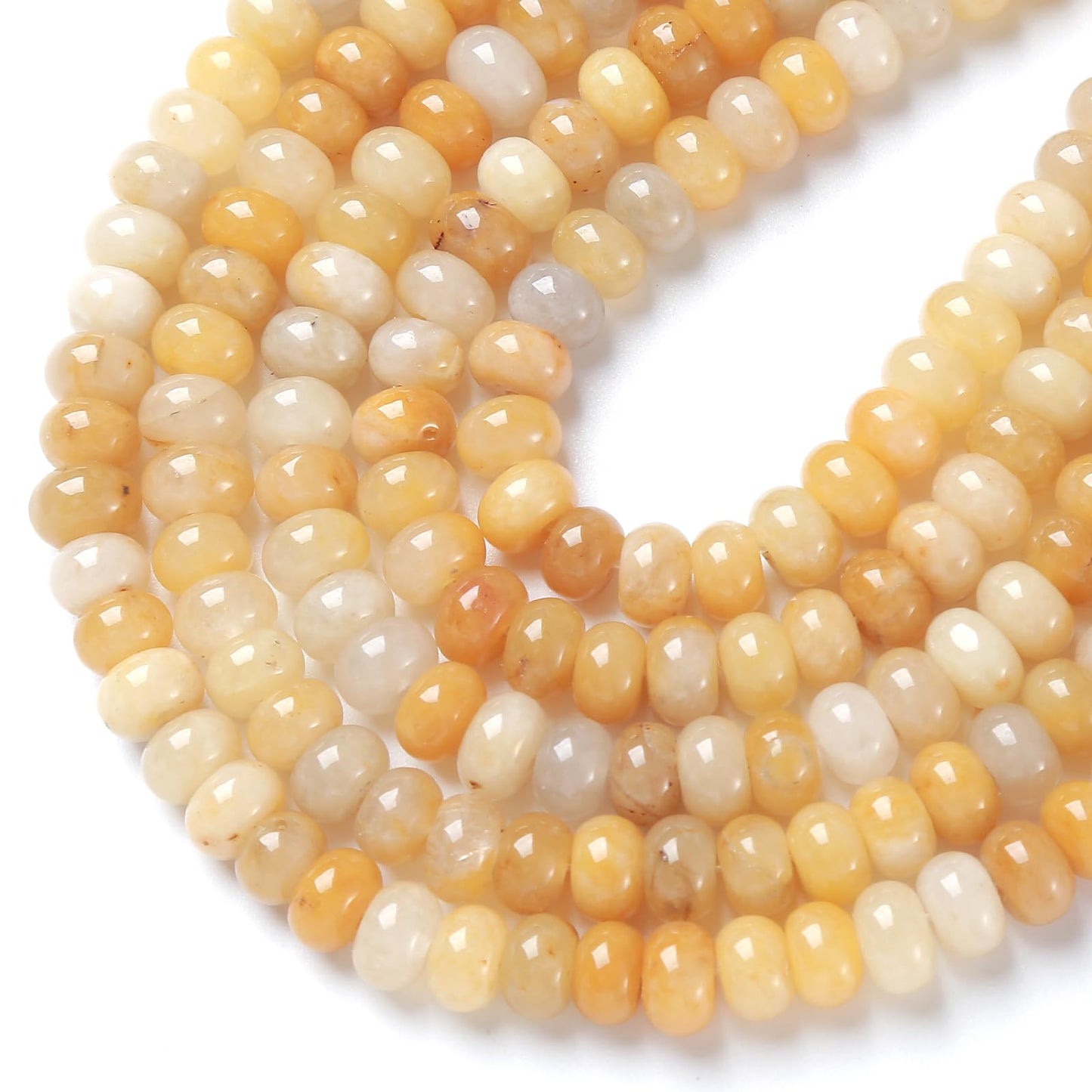 5x8MM 72PCS Yellow Jade Tube Rondelle Abacus Disk Spacer Loose Beads for Jewelry Making
