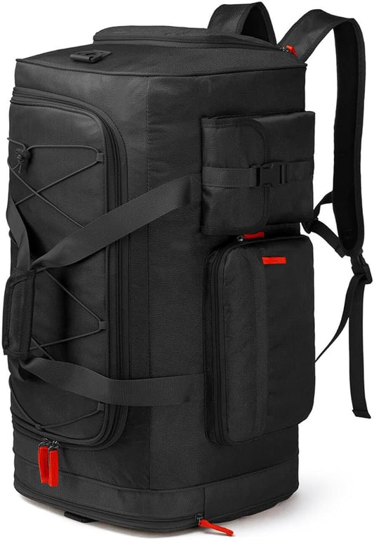 Lyweem Large Duffle Bag Backpack for Travel, 70L Heavy Duty Gym Duffel Bag with Shoes Compartment for Men & Women, Weekender Overnight Sports Backpack for Traveling