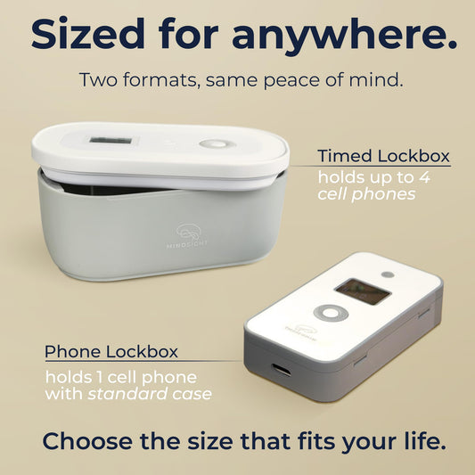 Mindsight Personal Timed Lock Box | Unplug from Phones and Other Small Distractions | 3 Modes based on Willpower | Easy to Use | Out of Sight ~ Out of Mind | Boost Your Mental Wellness