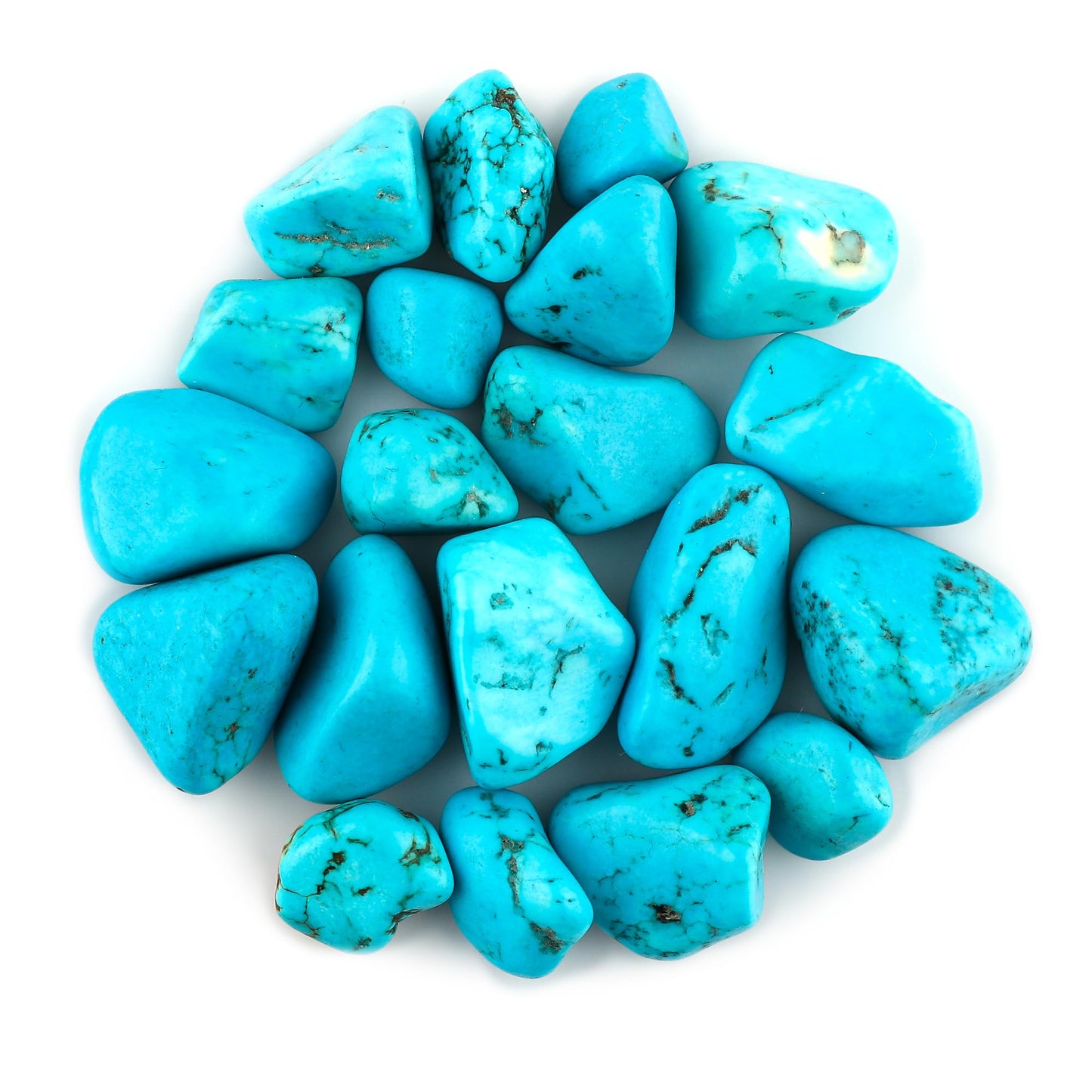 GEMKORA Pack of 4, Raw Blue Turquoise Stone, Tumbled Loose Gemstone Crystals, Wholesale Bulk Lot, Rough Crystals, Turquoise Rock, Jewelry Making Supply, DIY, Crafts, (14-18mm)