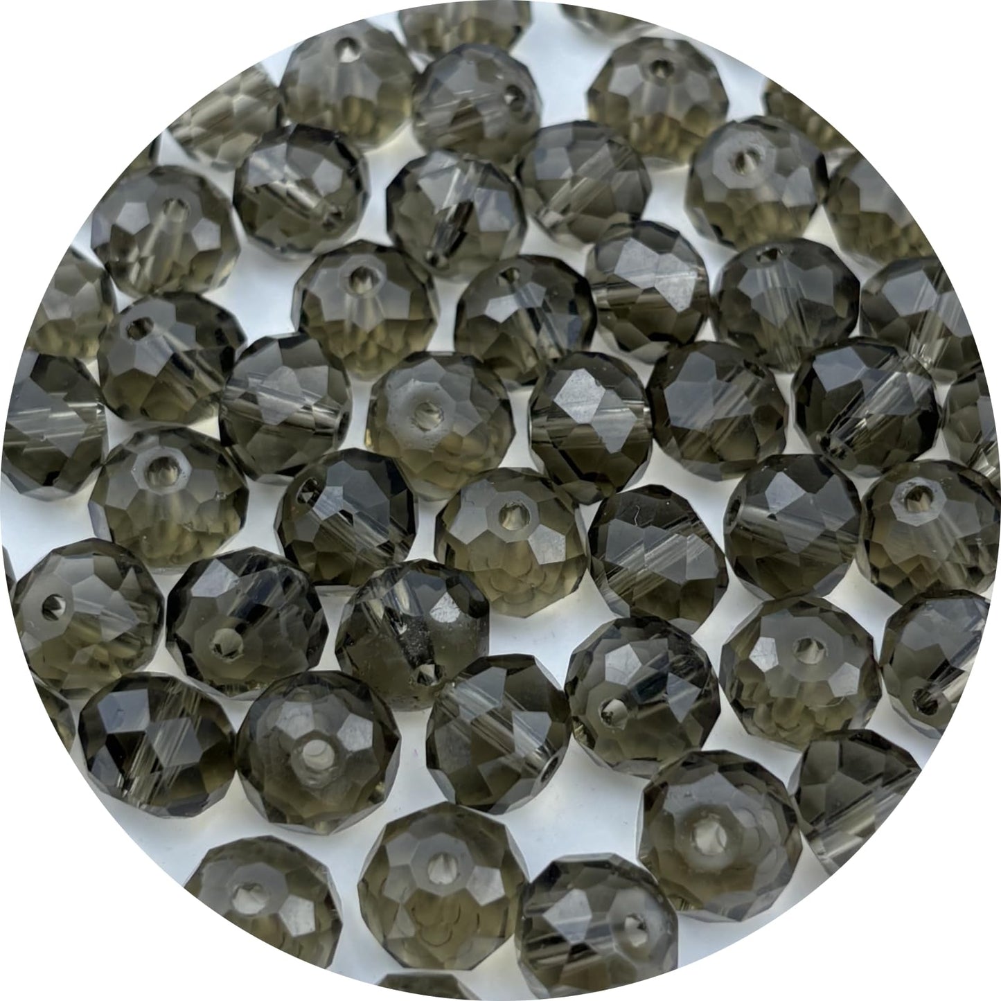 YUEXIGO 500pcs 4mm Crystal Glass Beads for Jewelry Making, Faceted Rondelle Glass Spacer Beads for Wind Chimes Bracelet Earring Necklace DIY Craft(Gray)