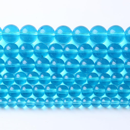 32pcs 12mm Topaz Blue Crystal Glass Beads Round Loose Spacer Beads for Jewelry Making DIY Bracelet Necklace (Blue Crystal Glass, 12mm)