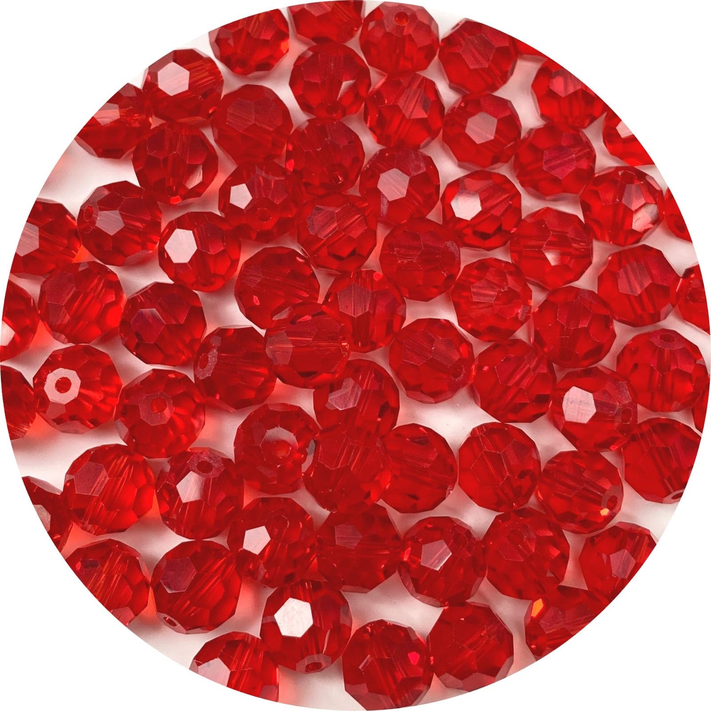 LIMAOLLY 250pcs 6mm Faceted Crystal Glass Beads Round Spacer Beads for Jewelry Making DIY Craft Making Necklace Bracelet Earring Wind Chimes Suncatchers Ornament(510-Red)