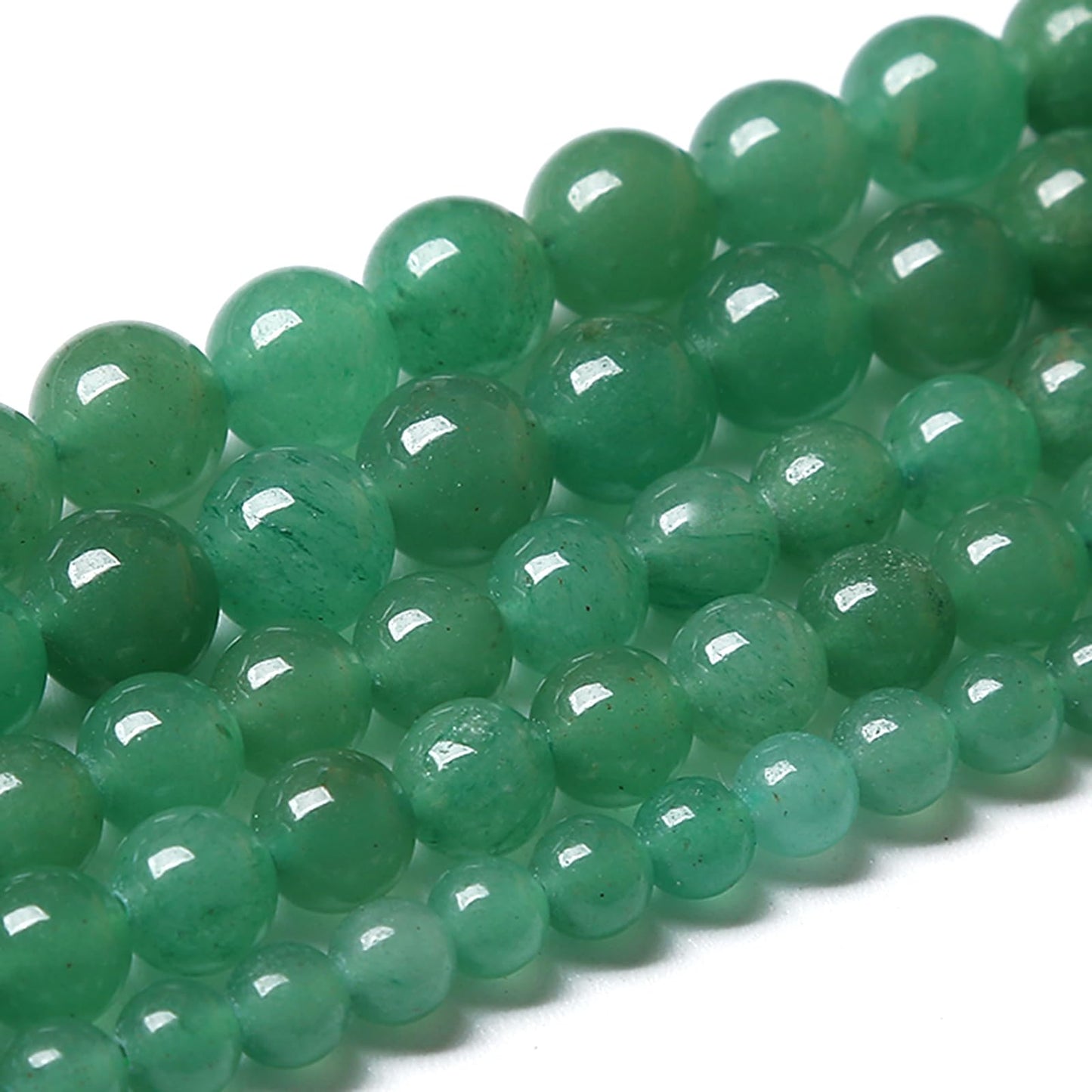 90PCS 8MM Natural Green Aventurine Beads Natural Gemstone Crystal Energy Stone Beads for Jewelry Making DIY Bracelet Necklace 2 Strand 32"