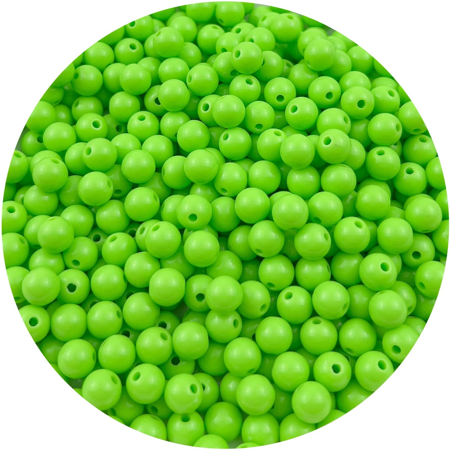 Mulutoo 1000Pieces 6MM Acrylic Round Beads Round Acrylic Balls Chunky Beads Smooth Spacer Plastic Pastel Beads Craft Beads for Necklace and Bracelet Making Crafting Supplies(197-fruit Green)