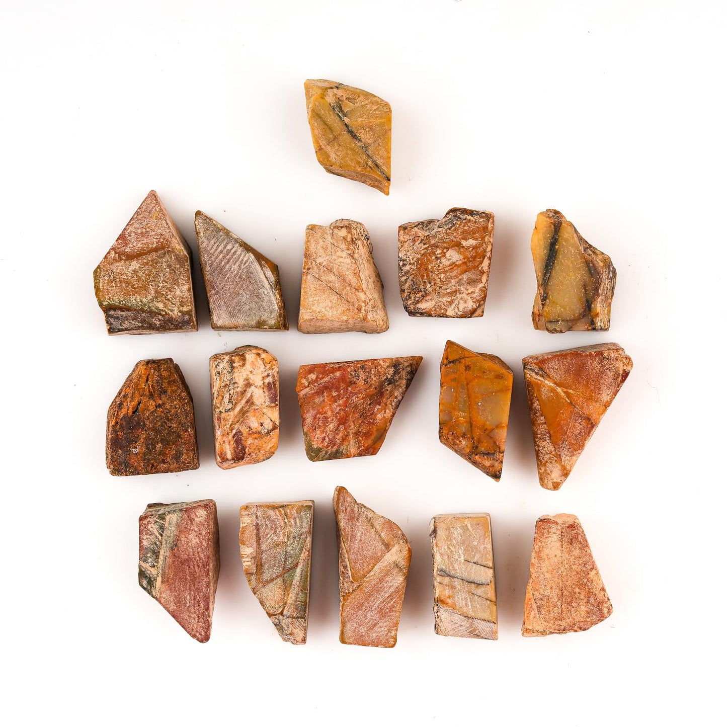 ColouredRocks 100 carats Cherry Creek Jasper Crystals, Raw Stones, Rough Gemstones, Jewelry Making Supply, Cabbing, Polishing, Cutting, DIY, Crafts (15-16pcs) (8-12mm)