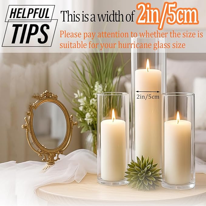 36 Pcs White Pillar Candles Bulk Set，Hurricane Candlesï¼? Different Lengths (12 Each)，Dripless Unscented Smokeless，Gives You a Better Atmosphere When Organizing an Event Party.