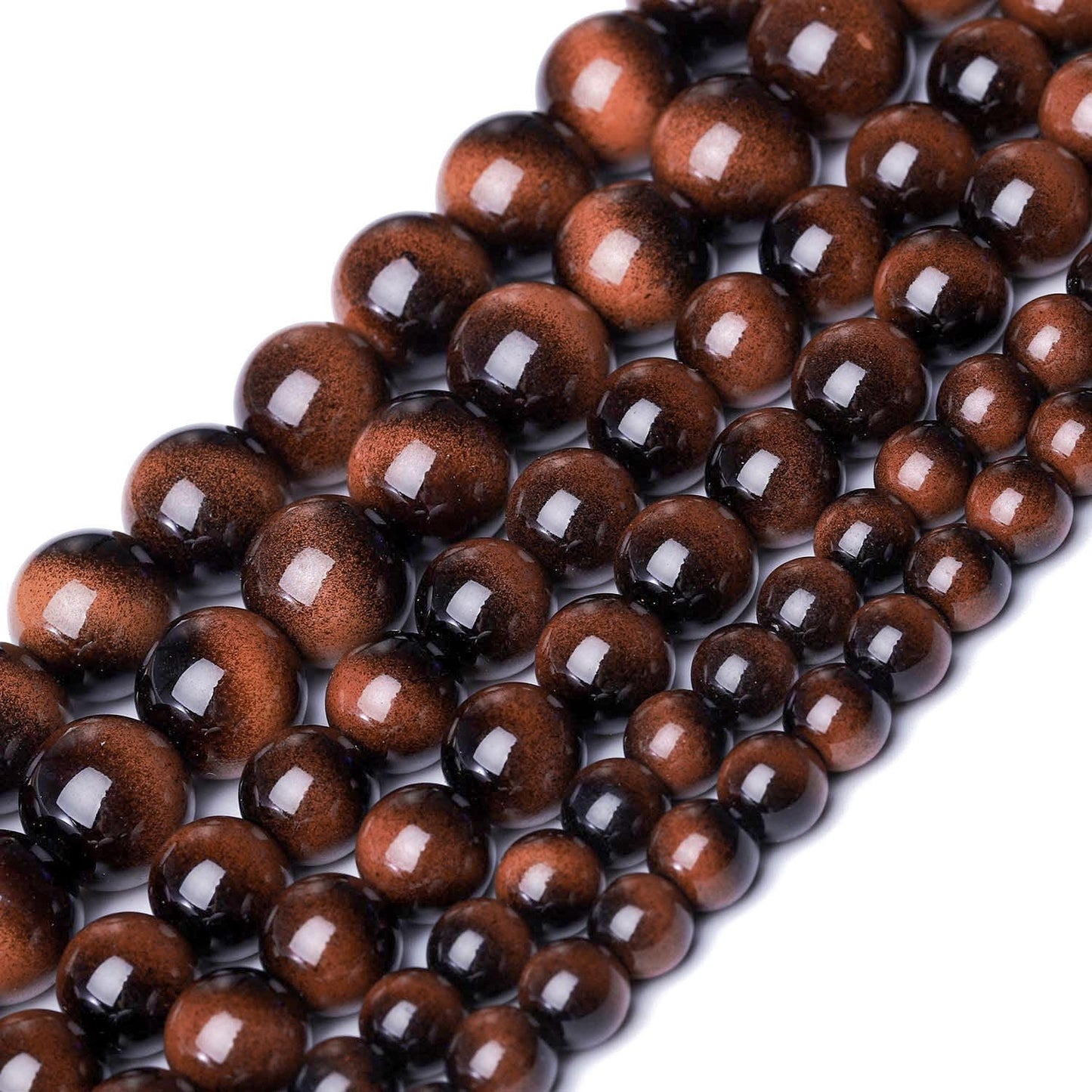 Song Xi 38PCS 10mm Brown Tiger Eye Gemstone Beads for Jewelry Making, Round Smooth Glass Beads for DIY Bracelet Necklace Earring Keychain, Arts and Crafts, for Christmas Wedding Birthday