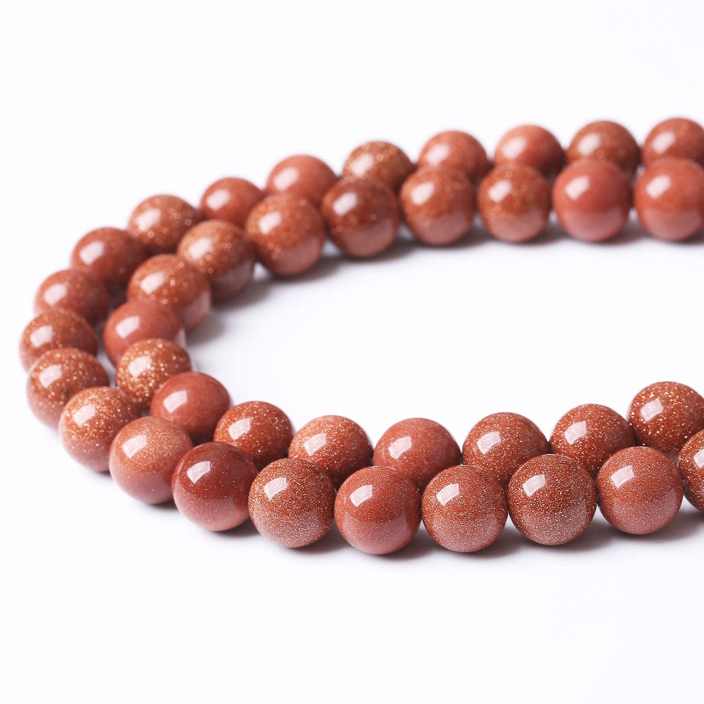 32PCS 12MM Natural Gold Sand Stone Beads Energy Healing Beads for DIY Jewelry Bracelet Necklace Making for Jewelry Making15Inch