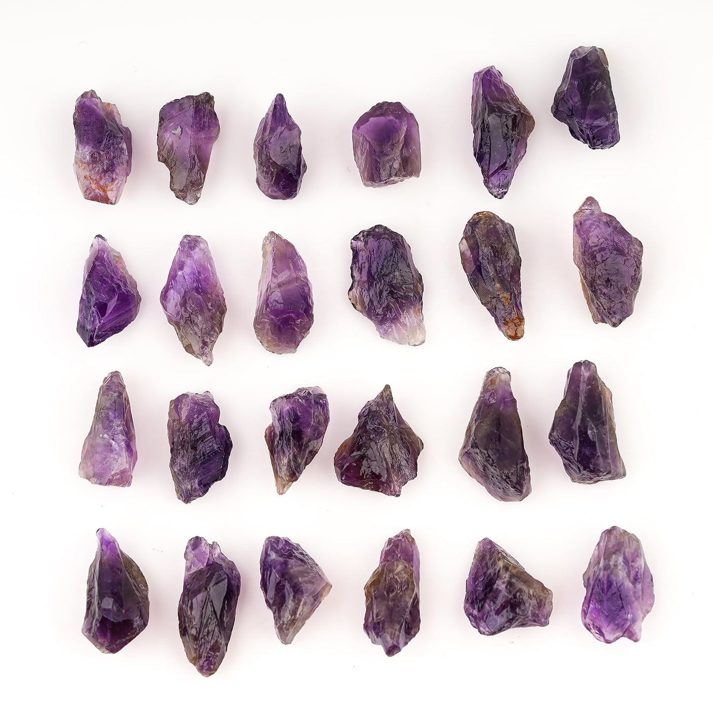 ColouredRocks 100 carats Chevron Amethyst Crystals, Raw Stones, Rough Gemstones, Jewelry Making Supply, Cabbing, Polishing, Cutting, DIY, Crafts (24-25pcs) (10-15mm)
