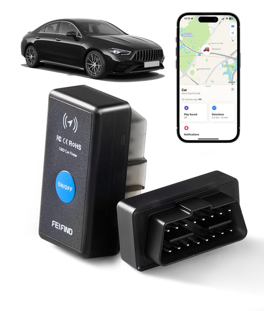 FEIFIND Mini GPS Tracker for Vehicles No Monthly Fee/No Subscription, Hidden Tracker Device for Vehicles, MFi Certified Car Tracker with Find My(iOS Only), Global Tracking