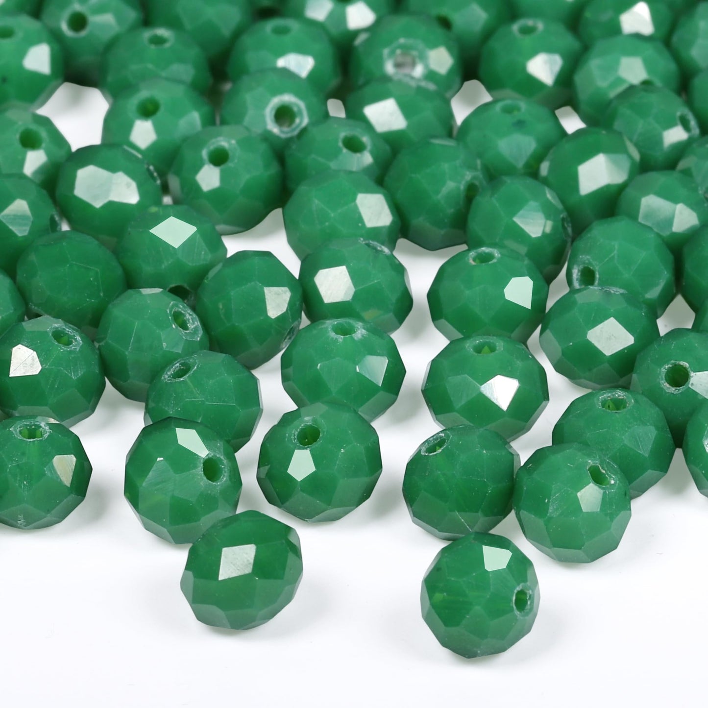 NITOPUPU 1000pcs 4mm Crystal Glass Beads for Jewelry Making Faceted Rondelle Flat Porcelain Beads for Bracelets Necklace Earrings DIY Crafts (Dark Green Porcelain Bead)