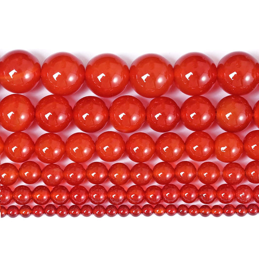 4MM 86PCS Natural Stone Red Agate Loose Beads for Jewelry Making DIY Bracelet Semi Precious 1 Strand