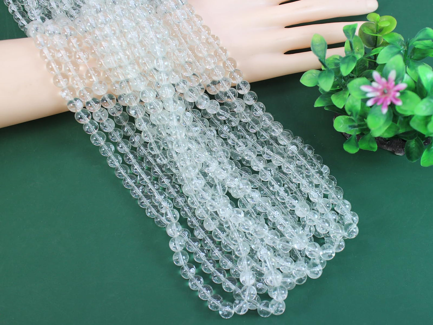 Pamir Tong 500PCS 10mm Clear Glass Beads for Jewelry Making,Round Smooth Beads, Bracelet Space Loose Beads for Jewelry Making Earring, Necklaces, DIY Crafts & Gifts #365