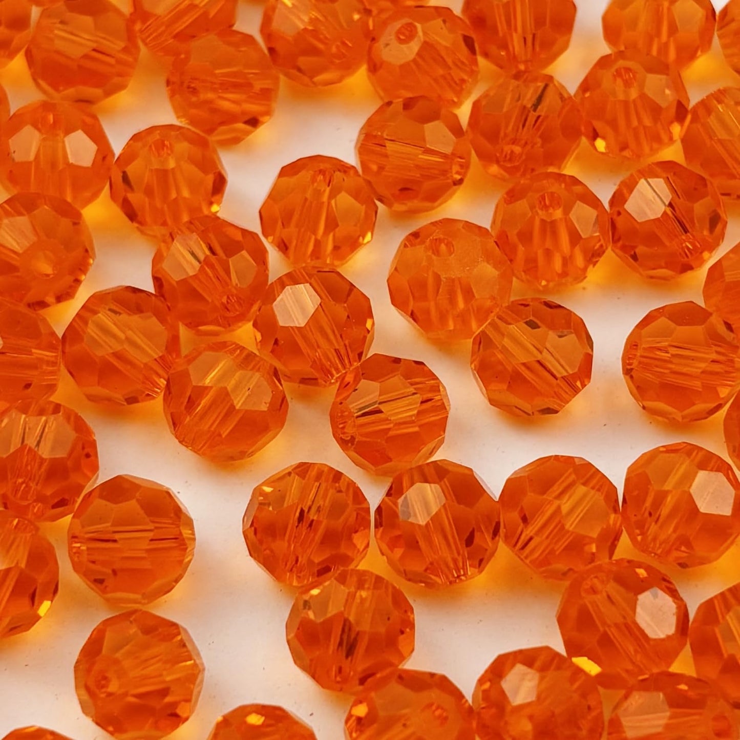 YUEXIGO 400pcs 3mm Round Crystal Glass Beads for Jewelry Making, Faceted Crystal Glass Spacer Beads for Bracelet Earring Necklace DIY Craft(Dark Orange)