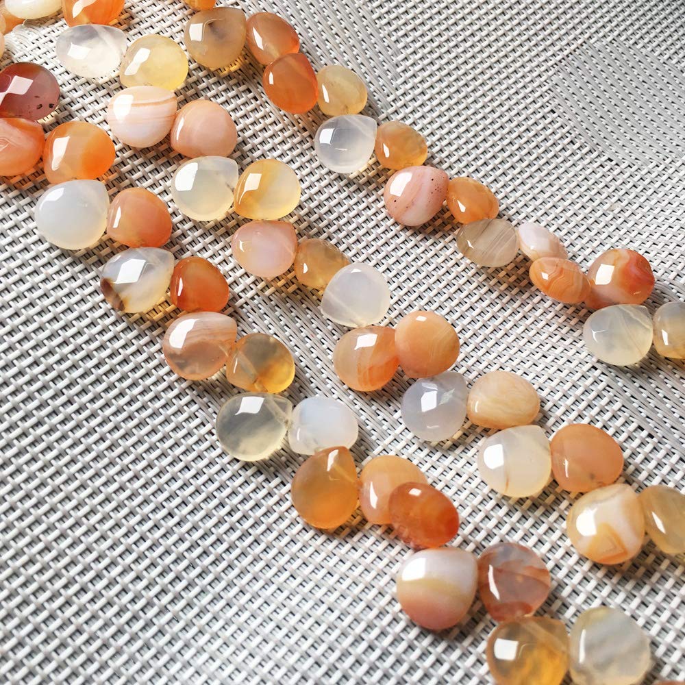 Natural Stone Beads Water Drop Shape Faceted red Agate Gemstone Loose Beads 10X12X5mm 7.9 inch for Jewelry Making