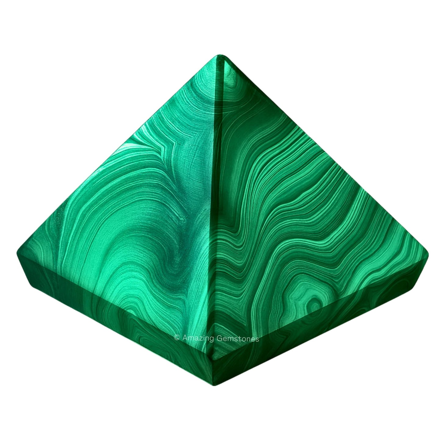 Amazing Gemstone Malachite Pyramid Crystal Healing Stones - 1" Great Pyramid Figurine of Natural Stone Pyramid for Meditation, Reiki, Chakra Balancing and Crystal Pyramids Grid