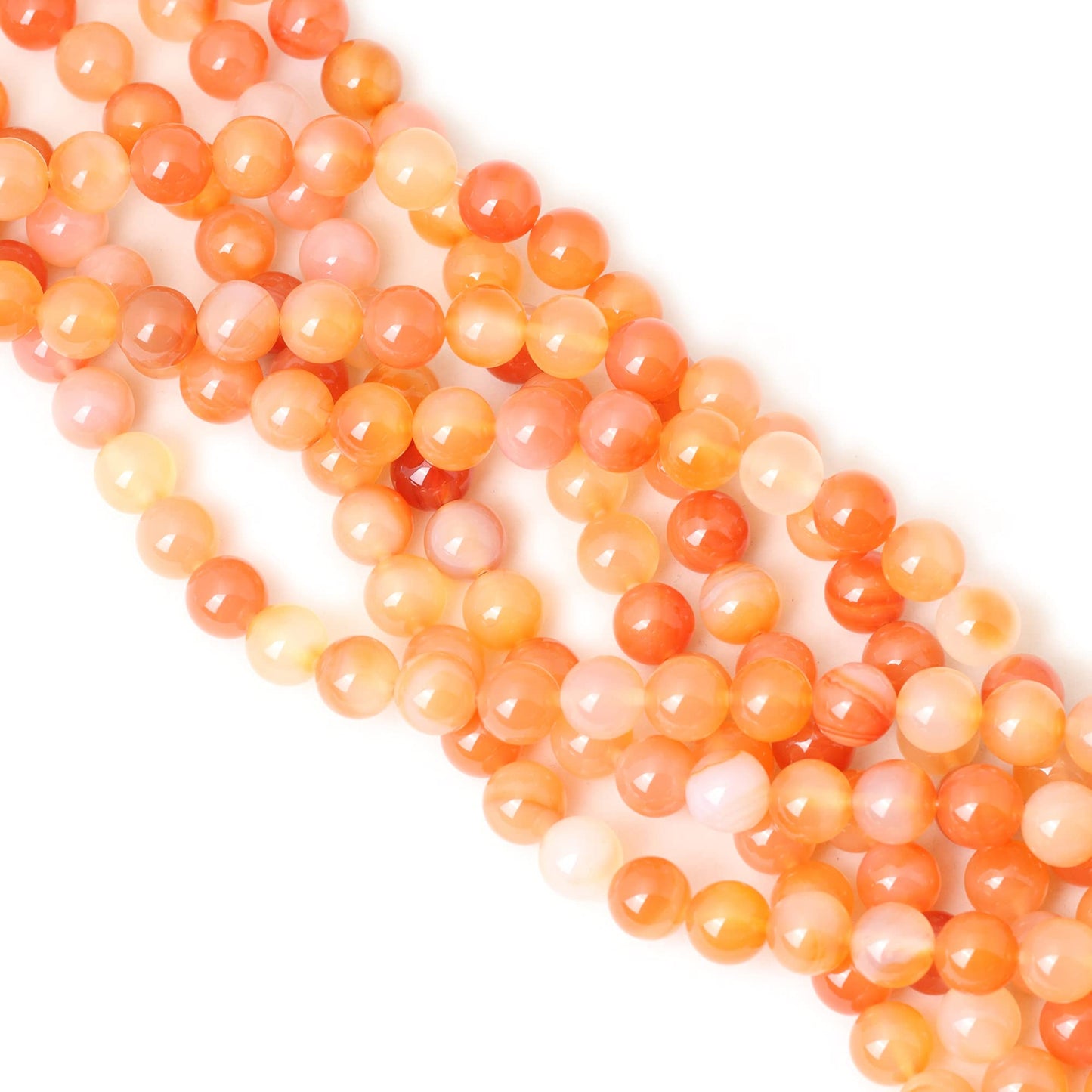 CHEAVIAN 35PCS 10mm Natural Mix Color Red Agate Round Loose Beads DIY Bracelet Necklace Materials 1 Strand 15"