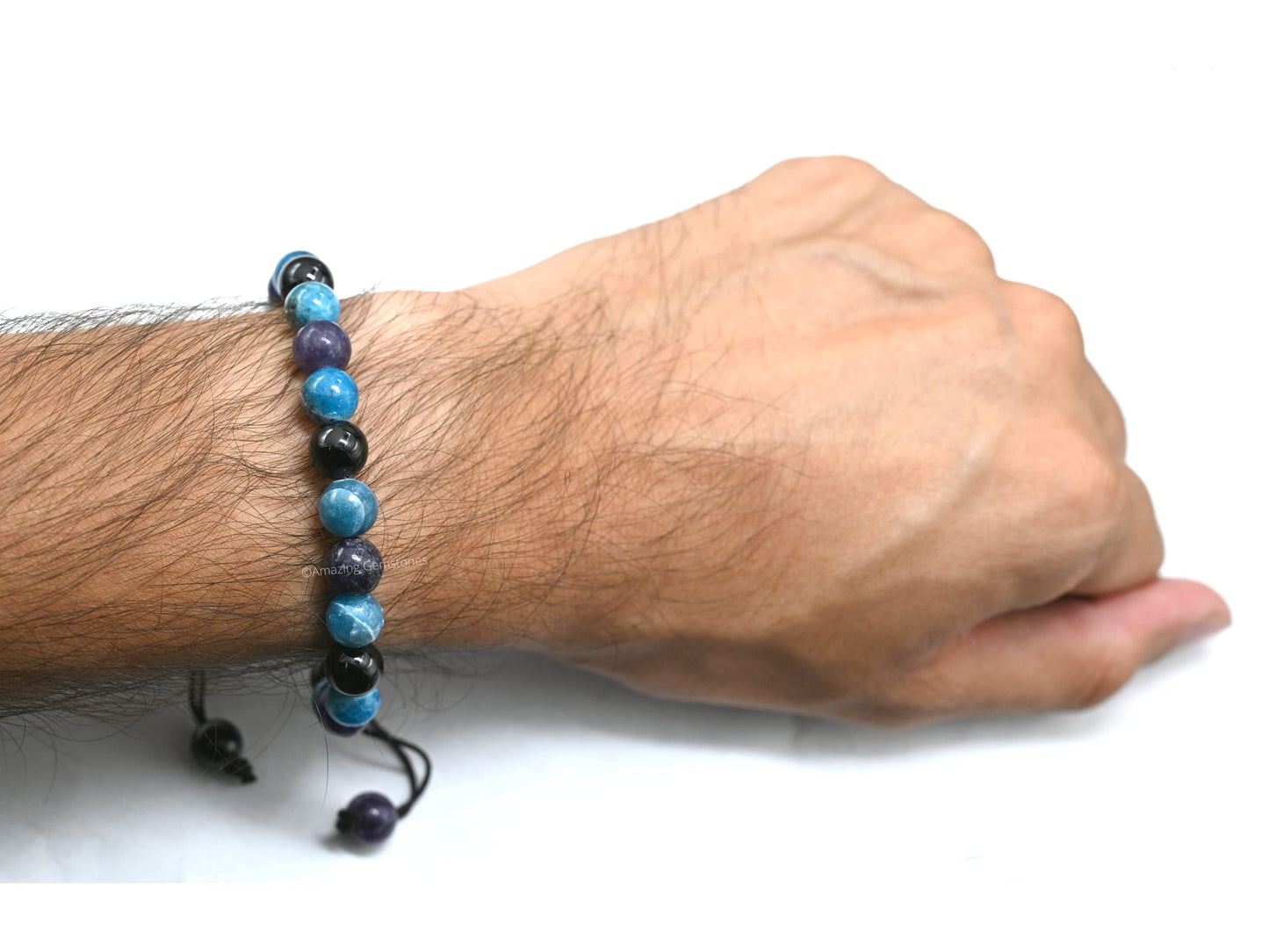 Amazing Gemstone Weight Loss Manifestation Bracelet - Humanic Black Tourmaline Apatite Lepidolite Bracelet Set for Men Women Healing Calming Anxiety Stress Relief Gifts(Adjustable)