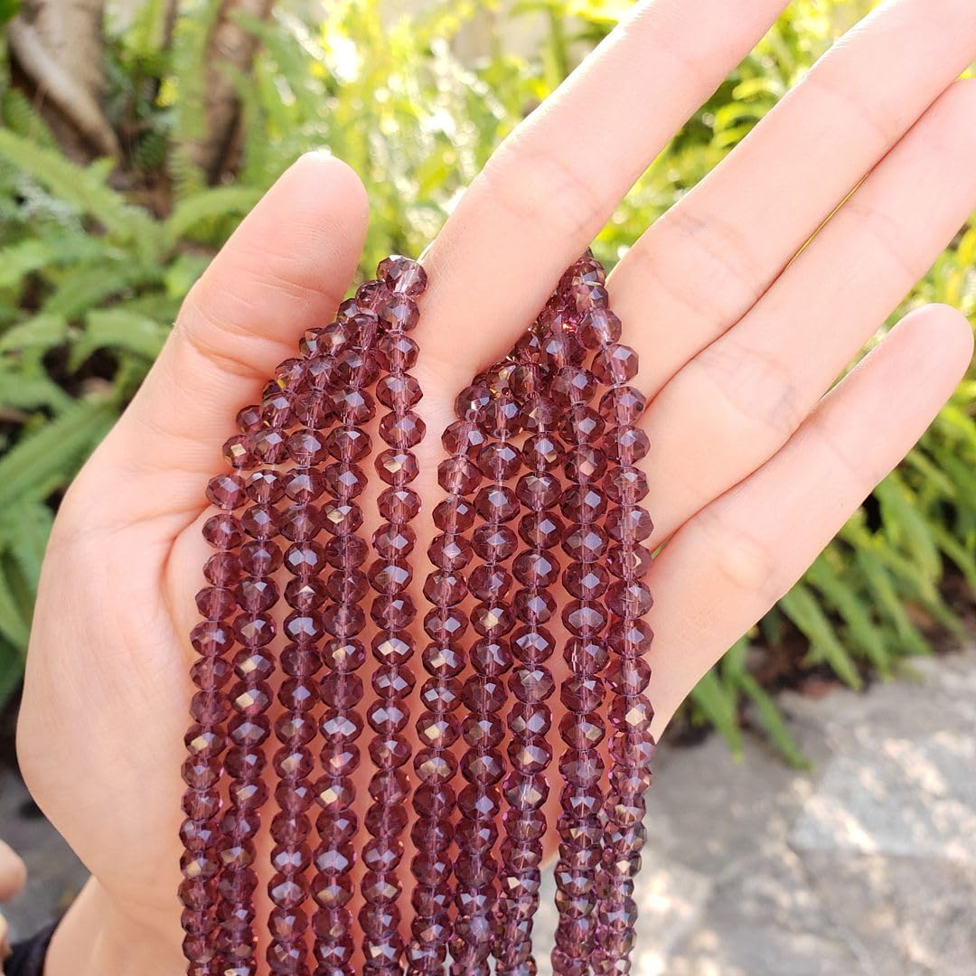 1000pcs Czech Faceted Rondelle Crystal Glass Loose Beads 6mm Spacer Bulk Burgundy Red for DIY Craft Jewelry Making CCR611