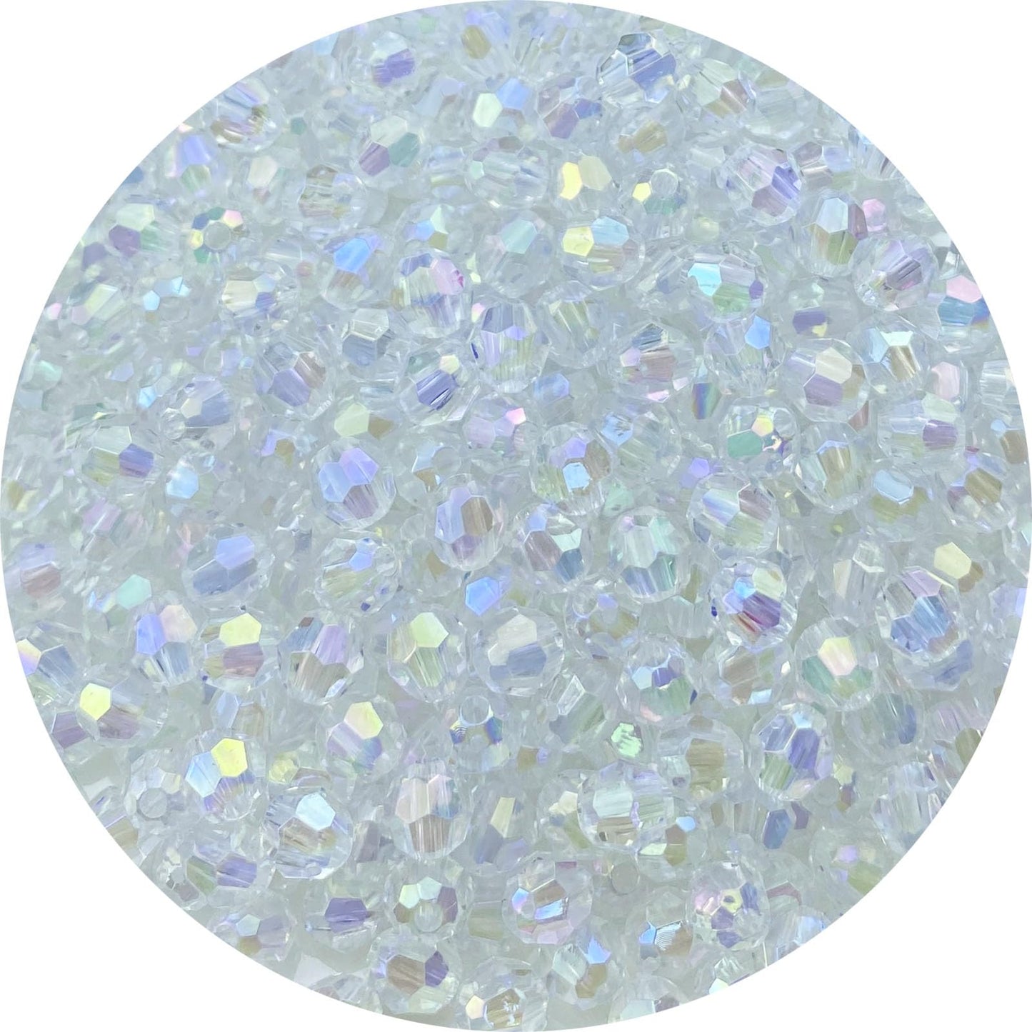 Tingoons 400 PCS 8mm Acrylic Faceted Spacer Beads AB Color Glossy Round Loose Beads for Jewelry Making Bracelet Necklace Earring Ornament Wind Chimes Key Chains(Transparent AB)