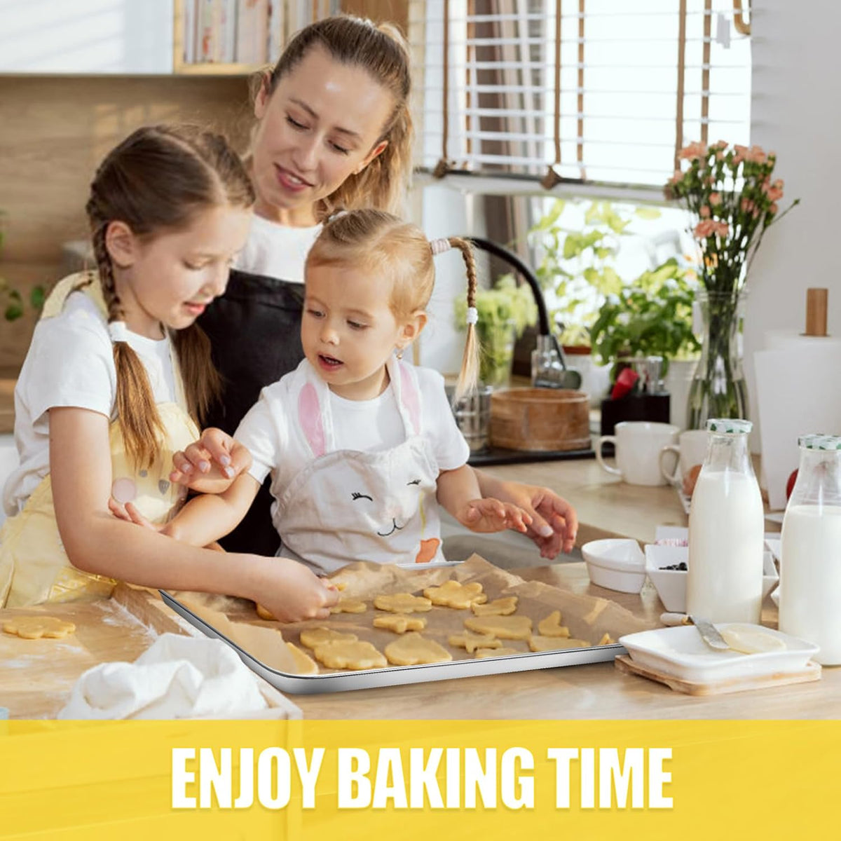 Terlulu Stainless Steel Baking Sheet Set - Nonstick Half Sheet Pan for Oven | 2-Piece, 17.3'' x 12.3'' x 1''