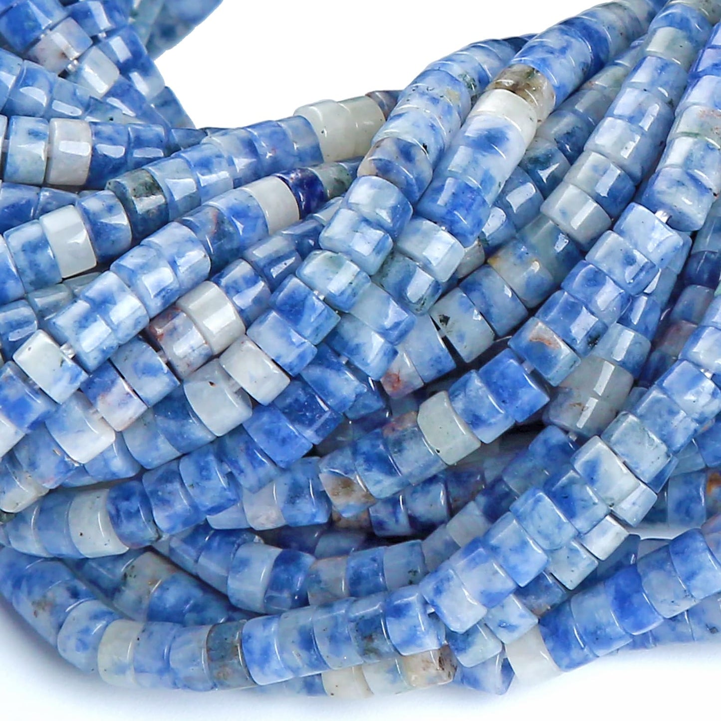 2x4MM 150PCS Sodalite Tube Cylinder Rondelle Abacus Disk Spacer Loose Beads for Jewelry Making