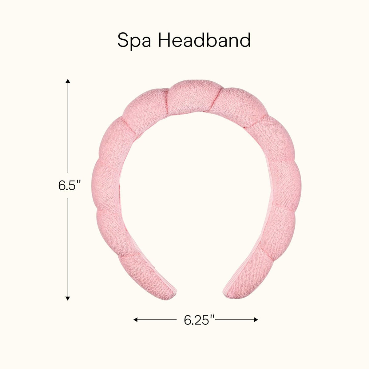 Conair Spa Makeup Headband - Ultra-Absorbent Microfiber, Pink Bubble Design | Soft Terry Cloth, No-Pull Comfort