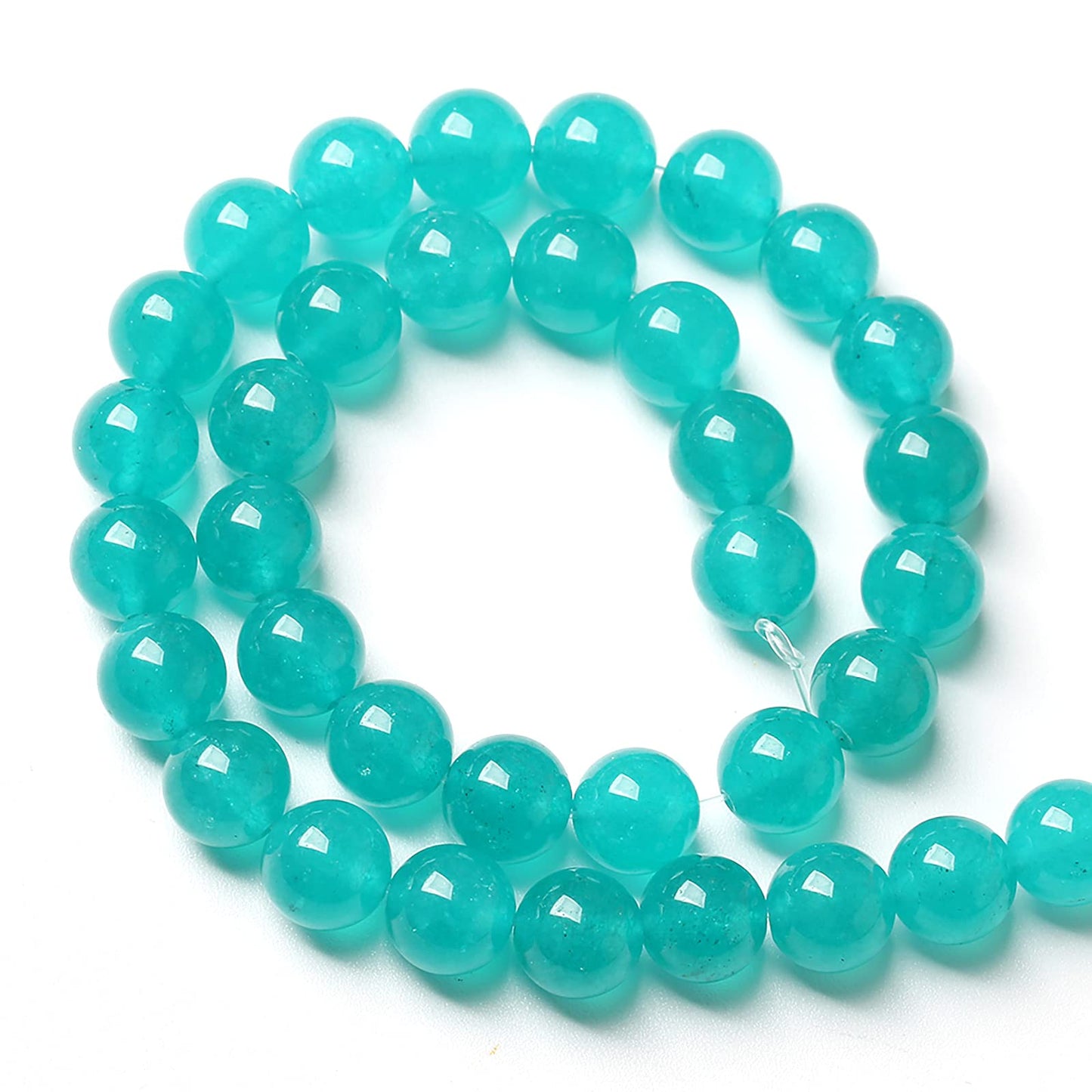 12MM 30PCS Natural Blue Amazonite Chalcedony Stone Crystal Loose Beads for Jewelry Making DIY Bracelet Necklace