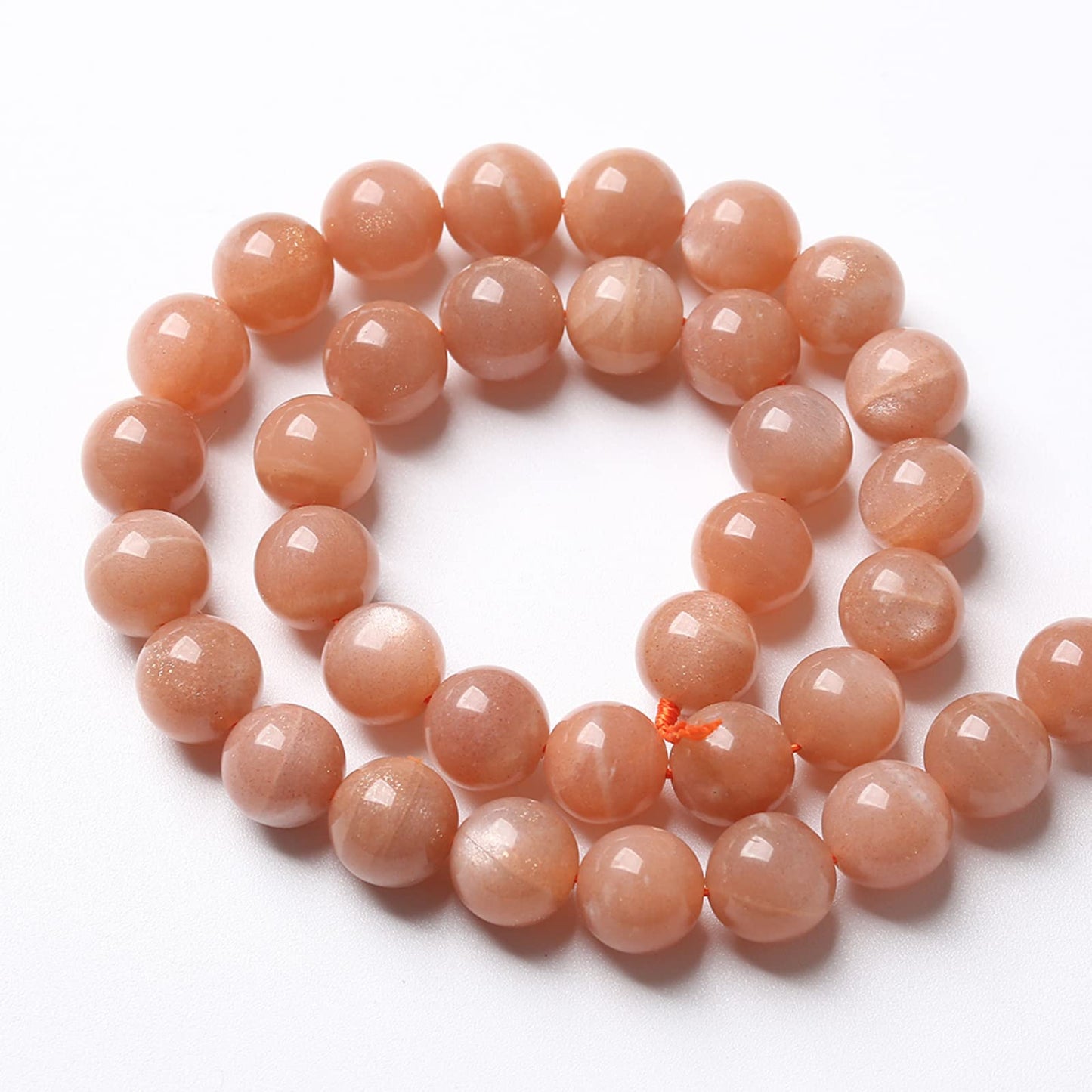 10MM 36PCS Natural Stone Sunstone Gemstone Loose Beads for Jewelry Making DIY Bracelet Crystal Beads