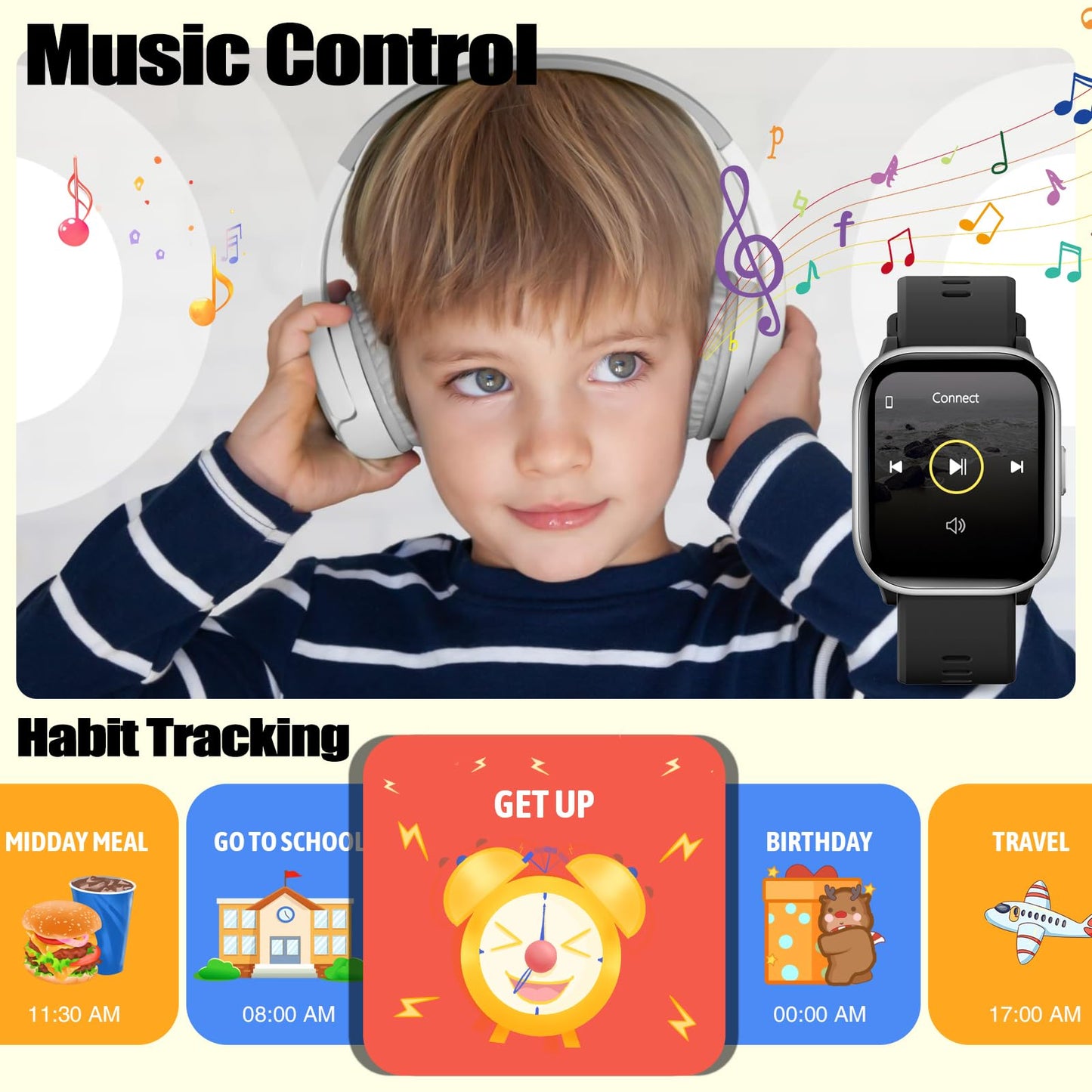 meoonley Kids Watch for Boys Girls with IP68 Waterproof, Girls Smart Watch with 19 Sports Modes, Sleep Tracking, Pedometer, Stopwatch, Kids Activity Tracker, Birthday Gifts for Boys Age 6-15 Years Old