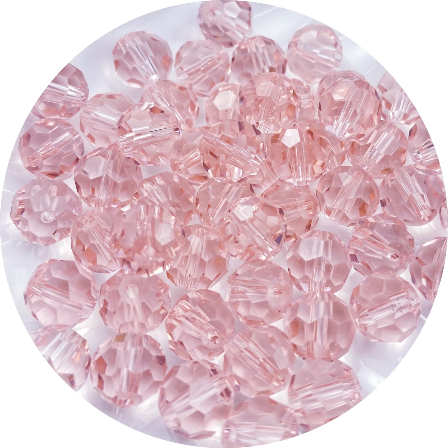 Xinhongo Crystal Glass Beads 50 Pieces 10mm Round Faceted Glass Spacer Beads for Jewelry Making Bracelet Earring Necklace DIY Craft Supplies(Pink)