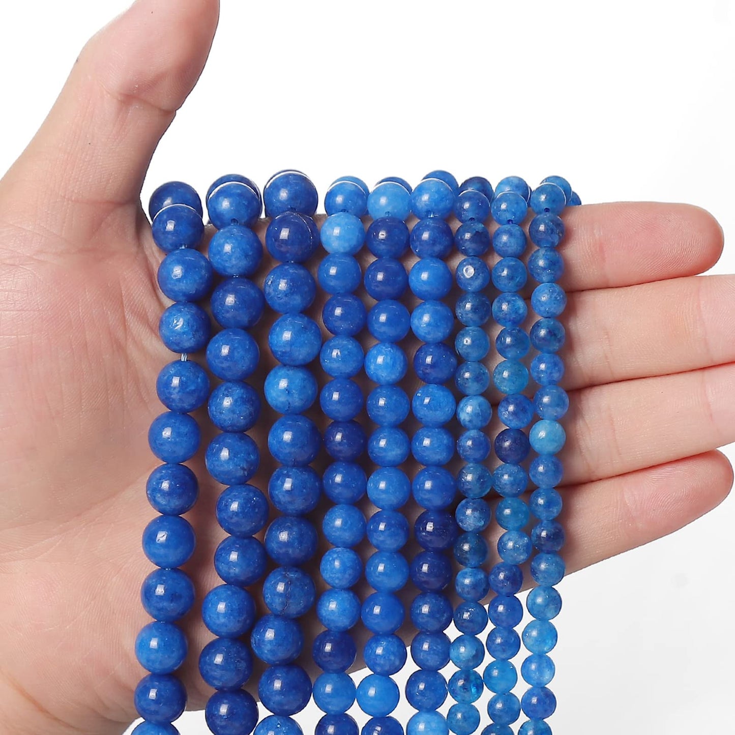 35pcs 10mm Natural Stone Beads Kyanite Beads Energy Crystal Healing Power Gemstone for Jewelry Making, DIY Bracelet Necklace
