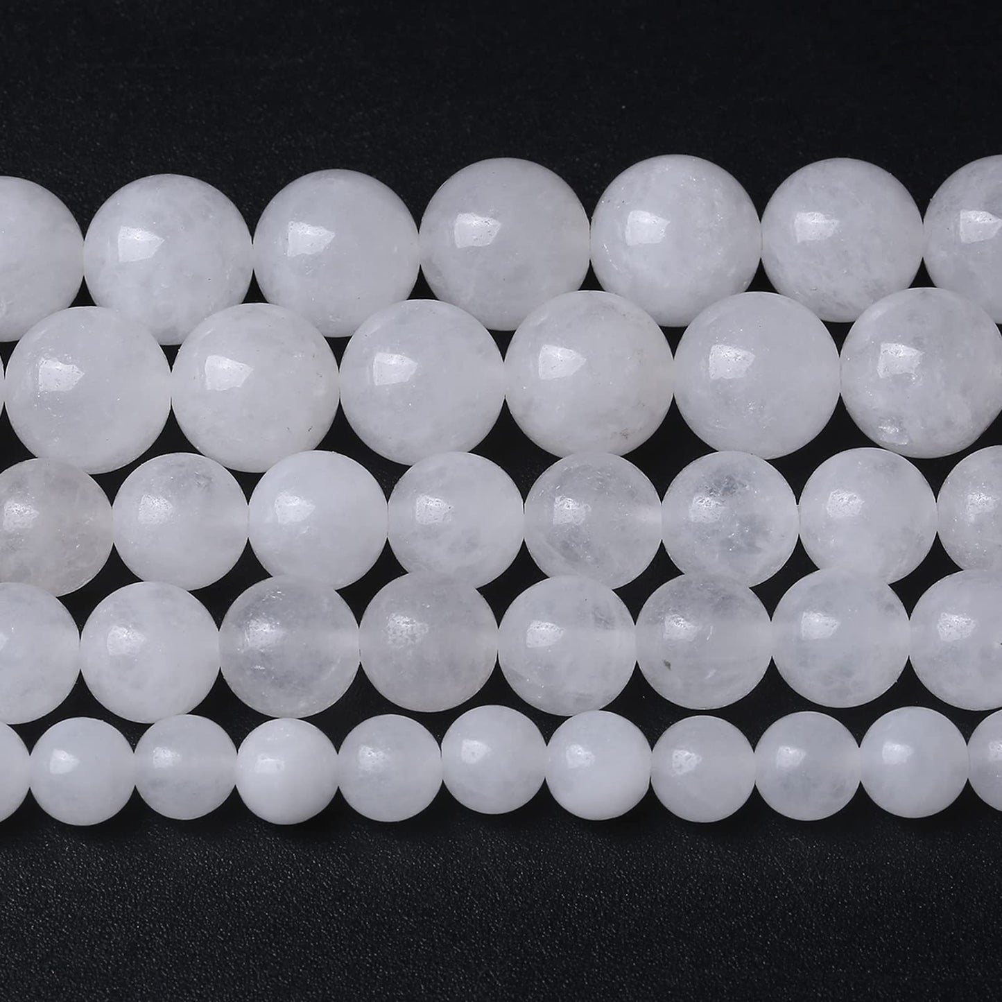 6MM 60PCS Natural Stone White Jade Loose Beads for Jewelry Making DIY Bracelet