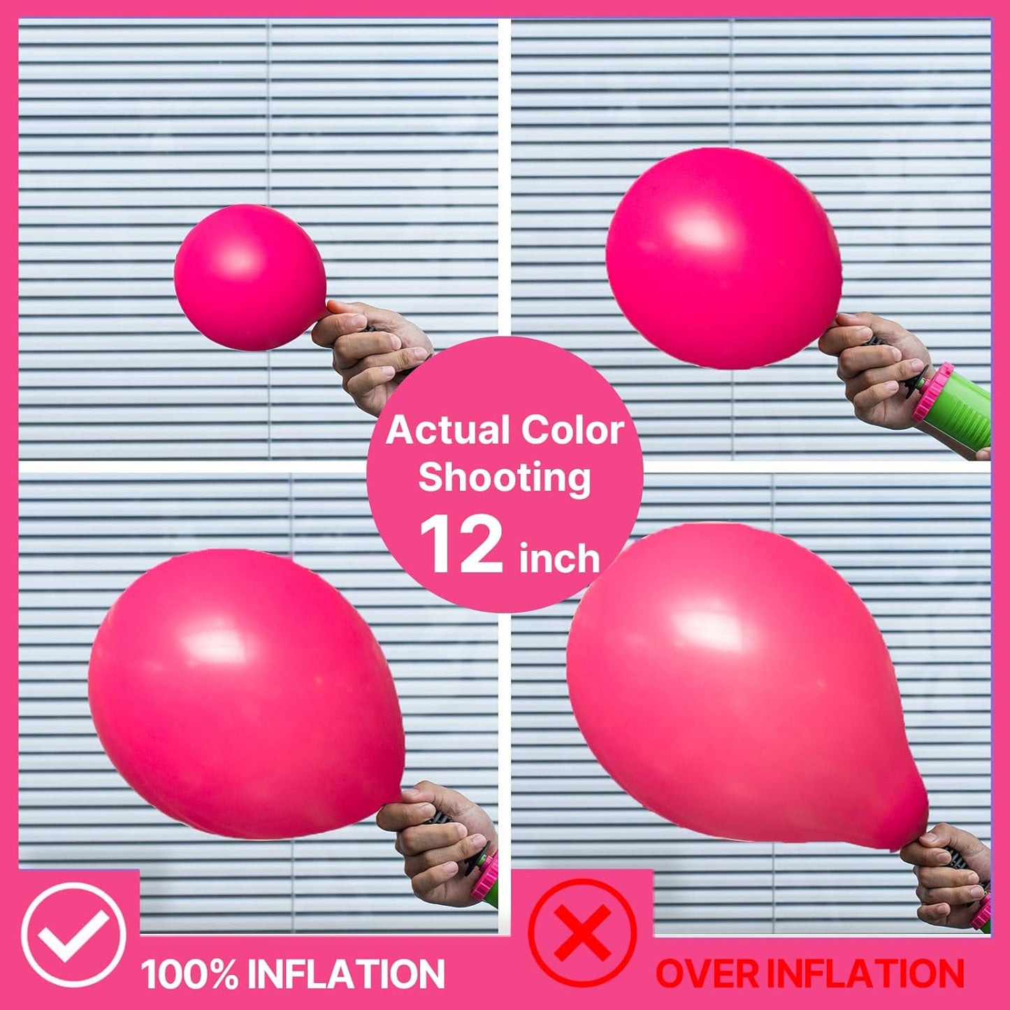PartyWoo Hot Pink Balloon Arch Kit - 152 Pcs in Various Sizes for Baby Showers & Birthdays | Magenta Fuchsia