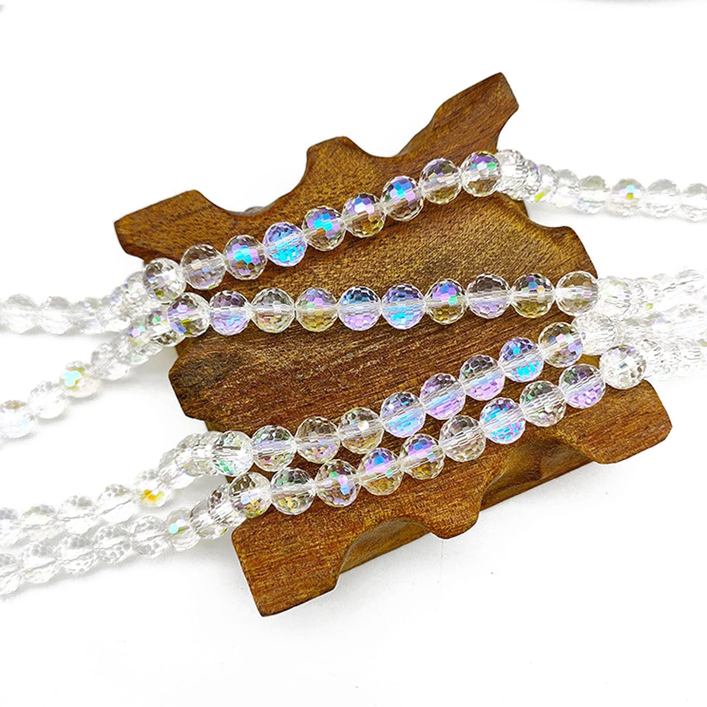 Dowarm 100PCS 8MM Crystal Glass Beads for Jewelry Making, Crystal Paradise Faceted Crystal Beads for Crafts Bracelet Wind Chimes Suncatcher, #5003 Rondelle Spacer Beads, Loose Gemstones