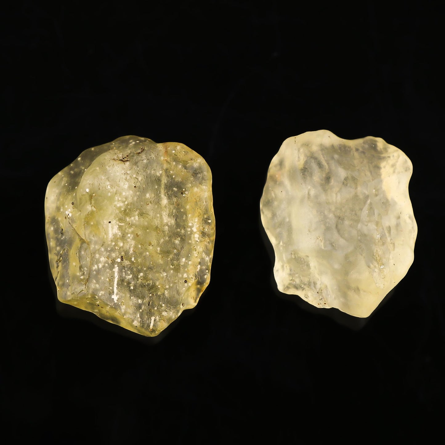 CRYSTALIS (8gm) (2pcs) Raw Libyan Desert Glass/Natural Golden Tektite, Rare Loose Gemstone Wholesale Bulk Rough Jewelry Making Supply, Wire Wrapping, DIY, Gem Collectibles (16-22mm)